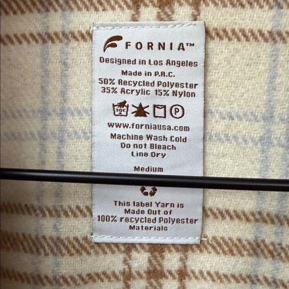 Fornia Snap Front Plaid Shacket Jacket size Medium - Picture 2 of 3